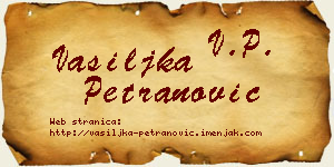 Vasiljka Petranović vizit kartica